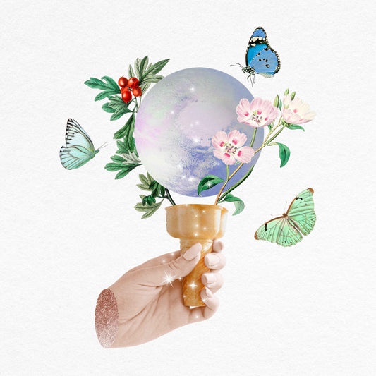 Retro Eclectic Celestial Botanical Art Print Set - 3 Pack Digital Download.