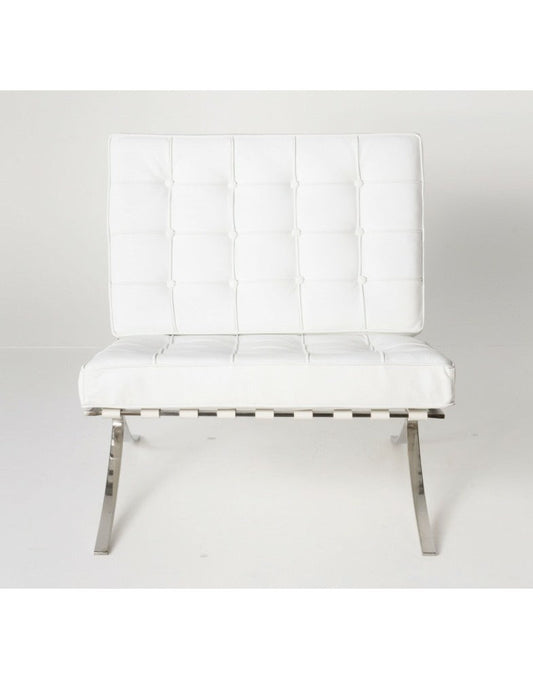 White Barcelona Chair - Classic Version - Replica