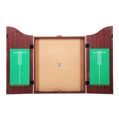 18 Dartboard Dart Board with Steel Darts Wooden Cabinet Party Game"