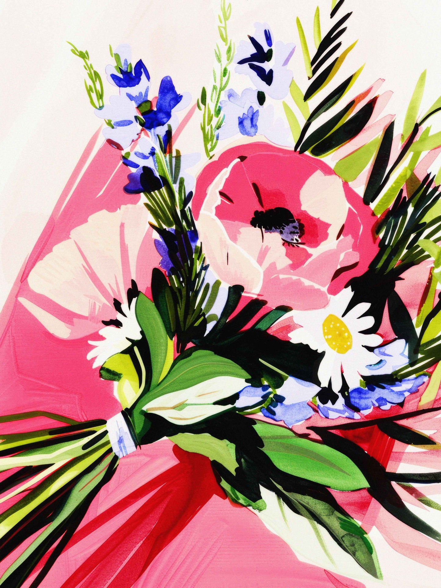 Vibrant Maximalist Flower Market Wall Art Set | Colorful Eclectic Floral Prints | 3 Piece Digital Download Bundle