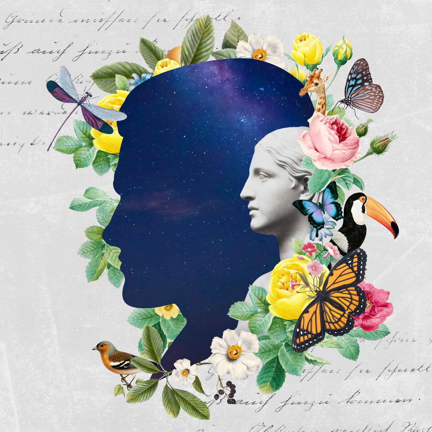 Retro Eclectic Celestial Botanical Art Print Set - 3 Pack Digital Download.