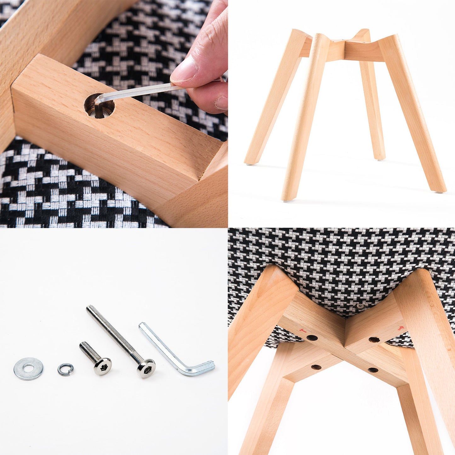 2X Retro Dining Cafe Chairs - Multi-Colour Padded Seat Mid-Century Modern Style