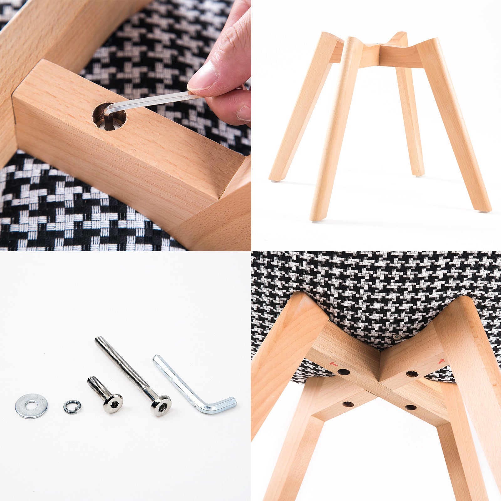 2X Retro Dining Cafe Chairs - Multi-Colour Padded Seat Mid-Century Modern Style