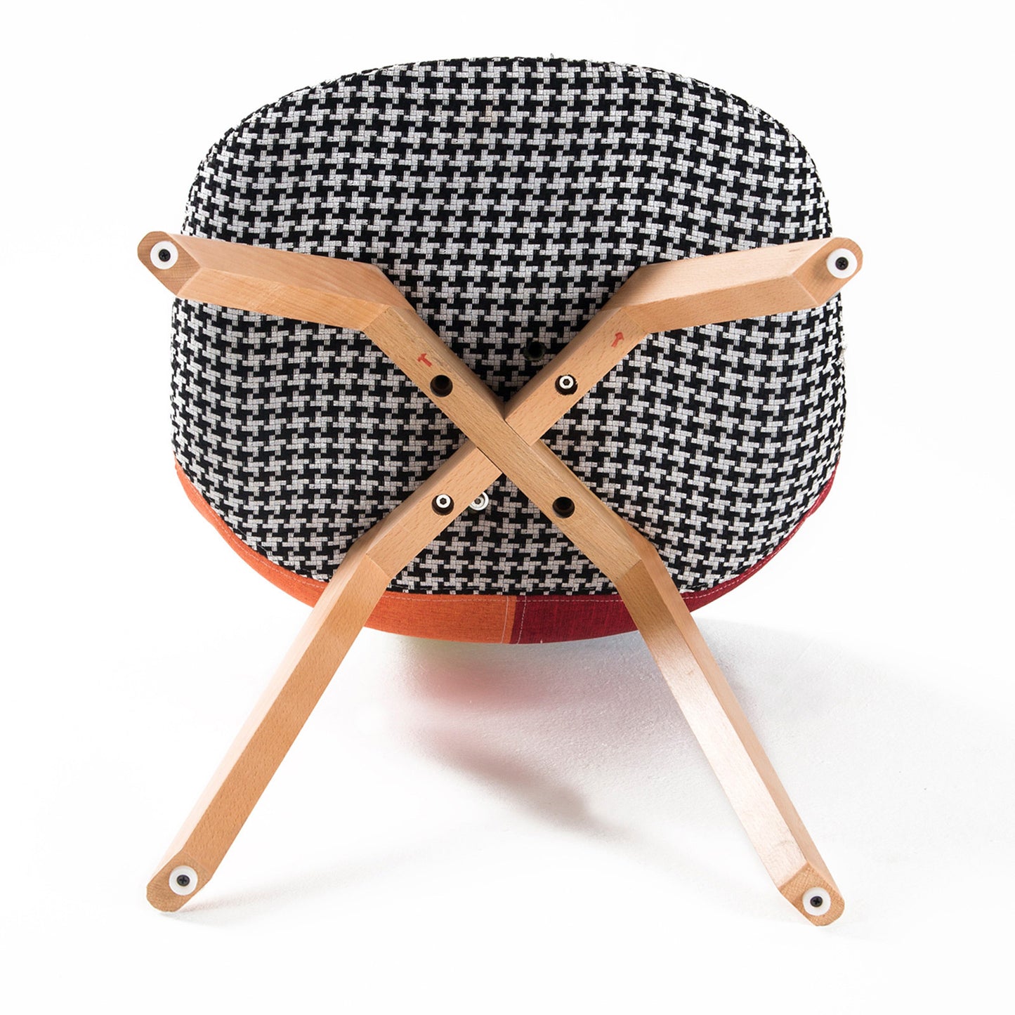 2X Retro Dining Cafe Chairs - Multi-Colour Padded Seat Mid-Century Modern Style