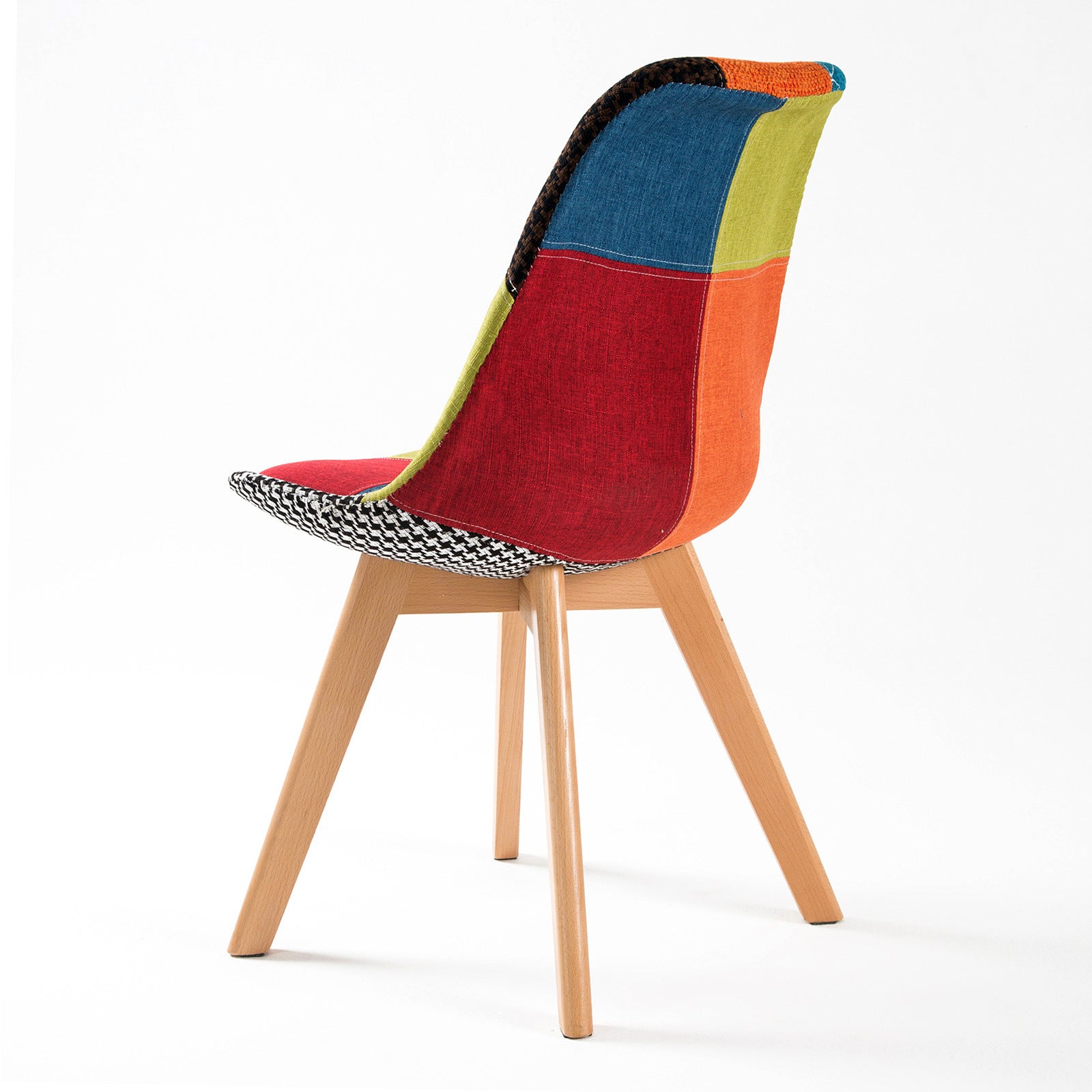 2X Retro Dining Cafe Chairs - Multi-Colour Padded Seat Mid-Century Modern Style