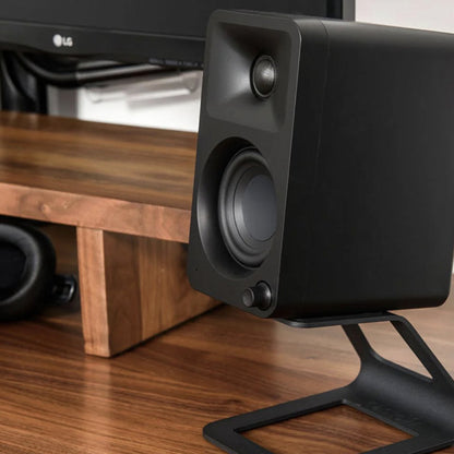 Kanto OBI3 Turntable - Matte Black with Kanto ORA 100W Powered Speakers - Black Bundle