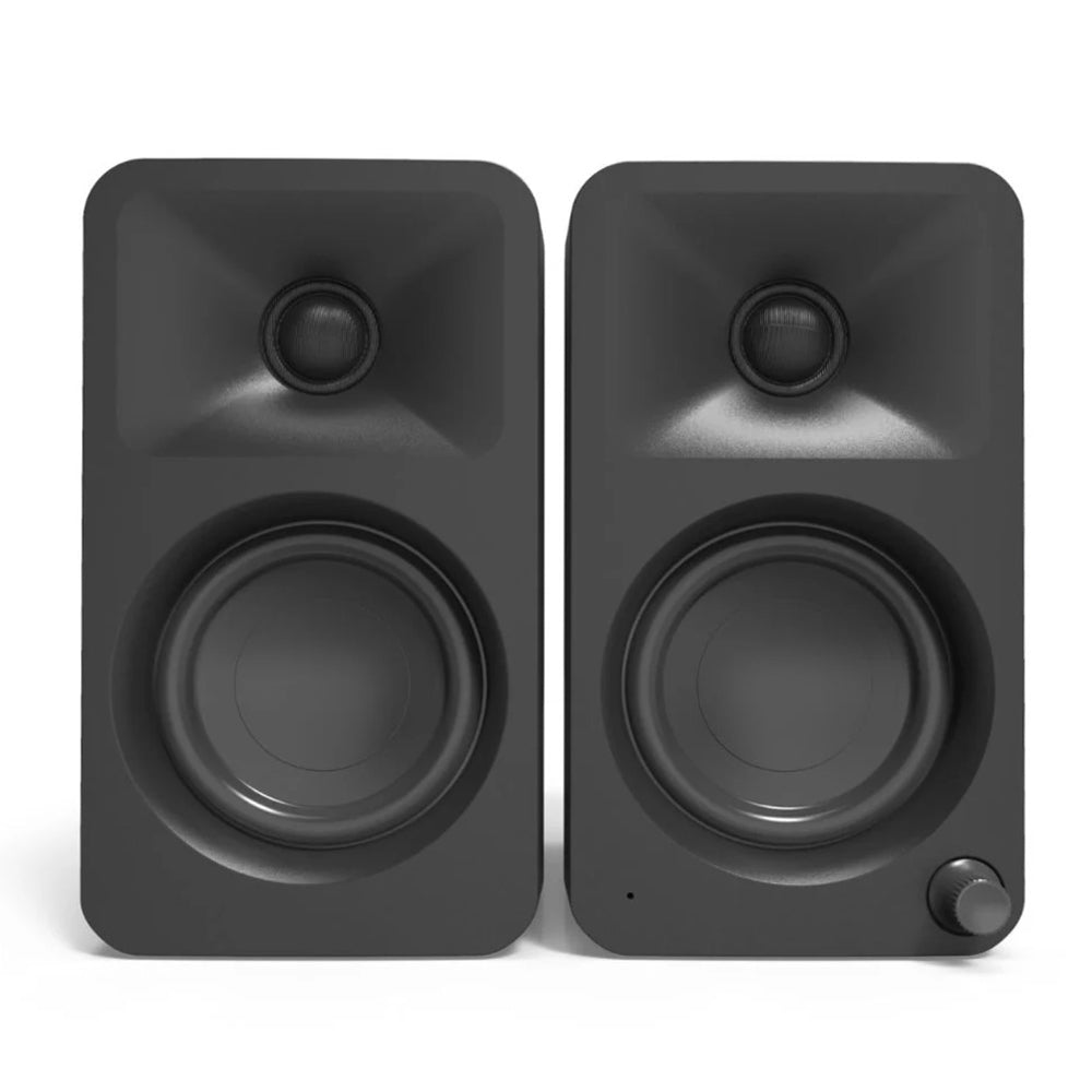 Kanto OBI3 Turntable - Matte Black with Kanto ORA 100W Powered Speakers - Black Bundle