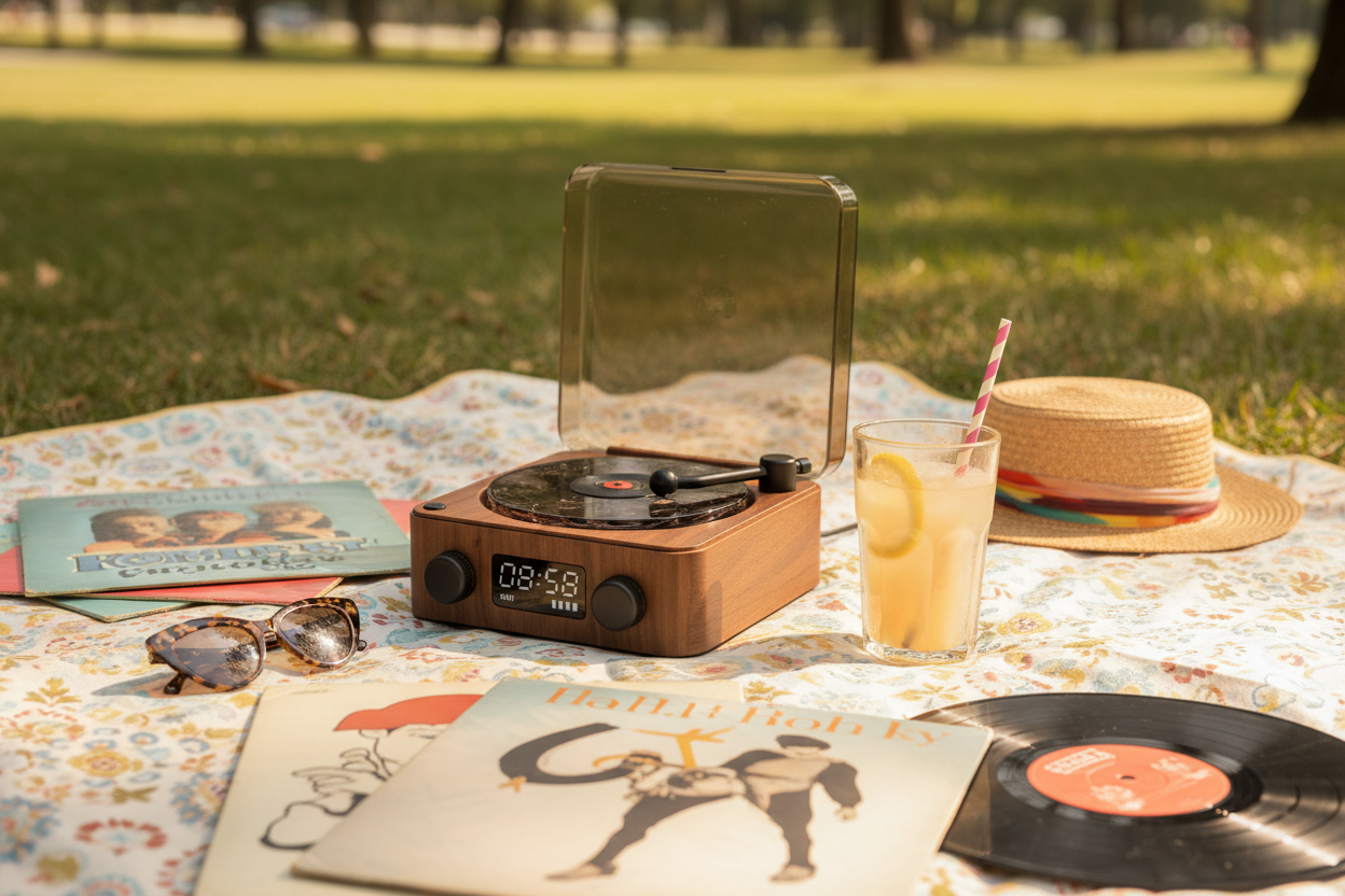 Retro Gramophone Speaker - Outdoor Picnic
