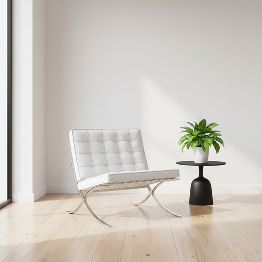 White Barcelona Chair Google Shopping Lifestyle Image
